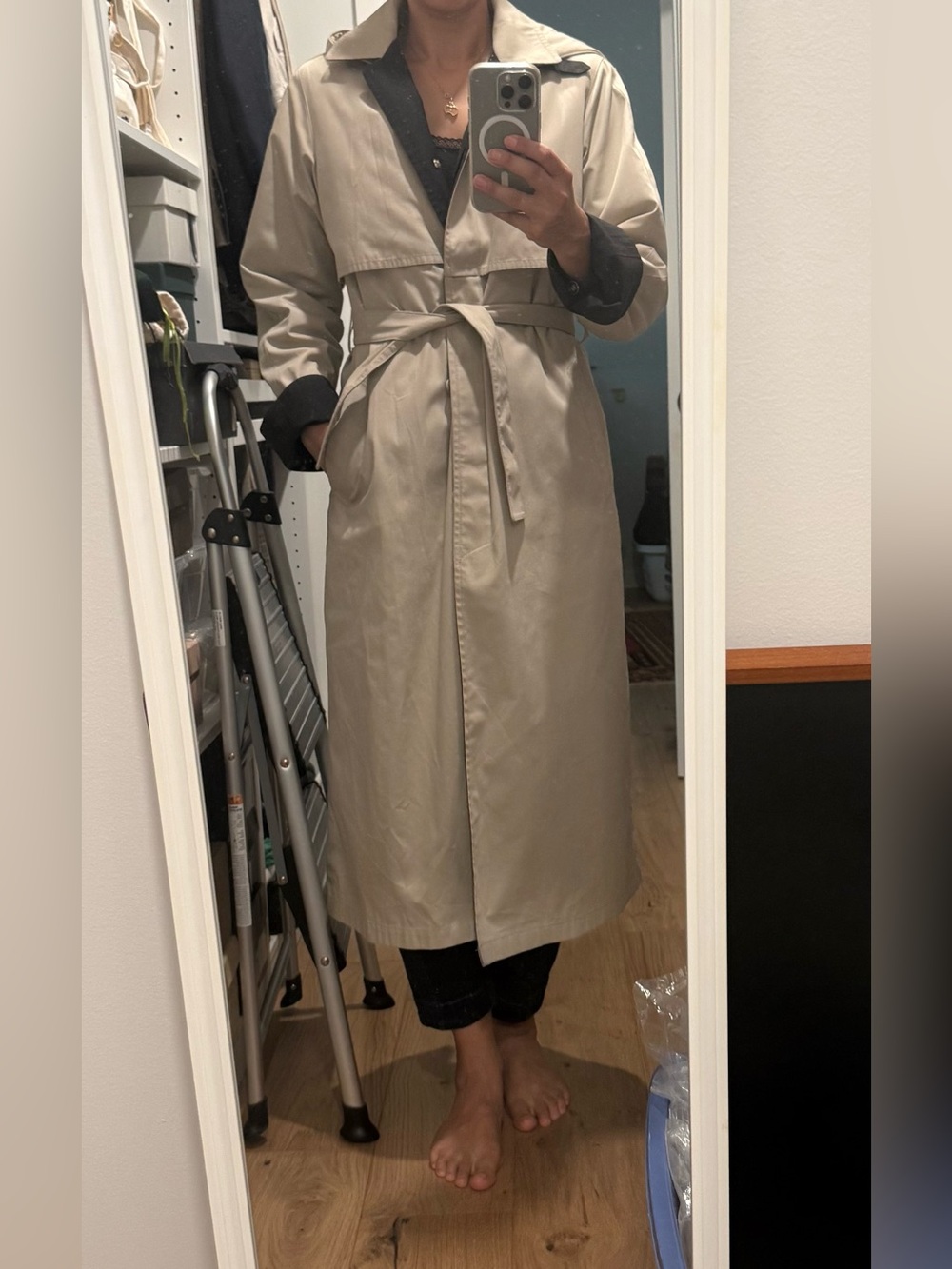 Vintage London Fog Trench Coat with Tie Belt and Removable Liner
